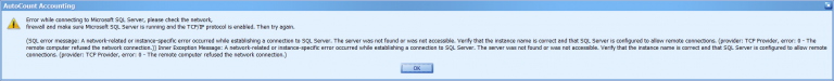 AutoCount unable login with “Error while connecting to Microsoft SQL ...