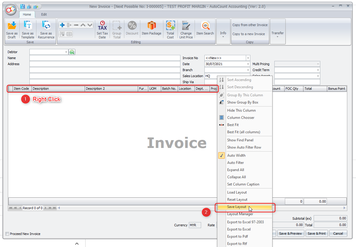 AutoCount add hidden column to current layout. – Logical Asia Resource ...